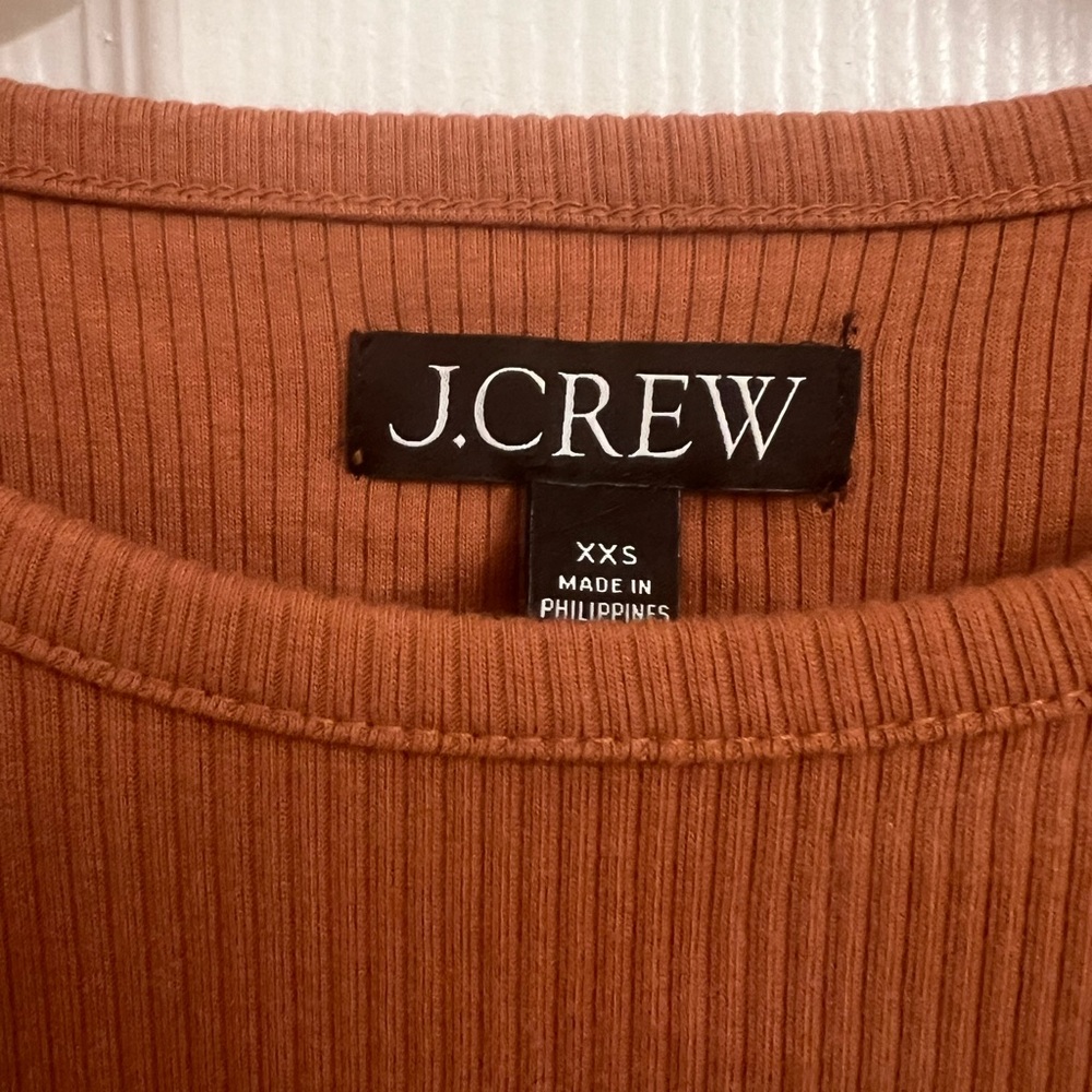 J. Crew Rust Ruffled Sleeveless Top - Picture 2 of 3